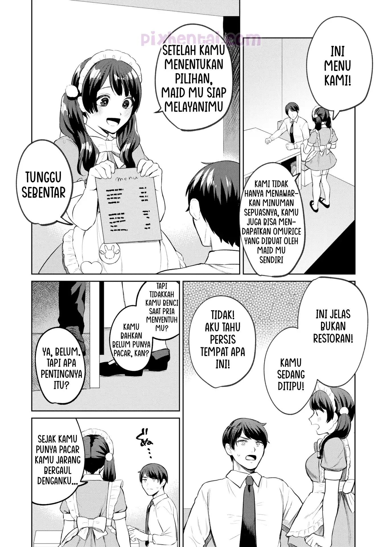 Komik hentai xxx manga sex bokep Careful of Maid Cafes Where Touching is OK 5
